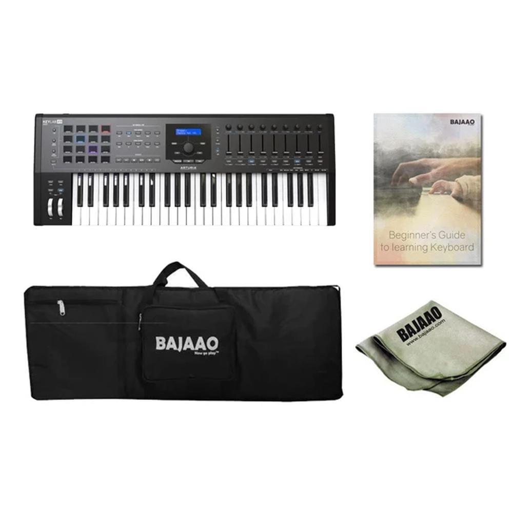 arturia midi keyboards black arturia keylab 49 mkii midi keyboard controller with gigbag, polishing cloth& ebook