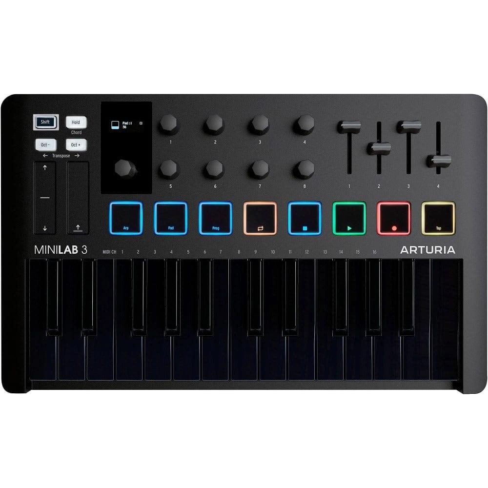 arturia midi keyboards black / minilab3 arturia minilab 3 25-note velocity sensitive slim midi keyboard