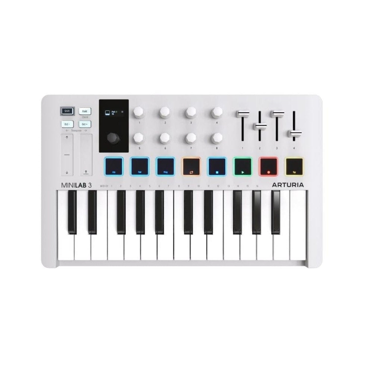 arturia midi keyboards white / minilab3 arturia minilab 3 25-note velocity sensitive slim midi keyboard