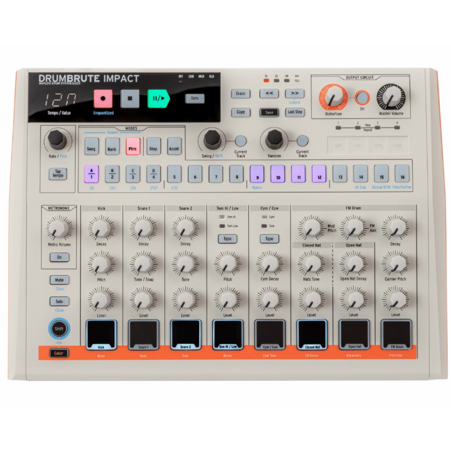 Arturia Synthesizers Arturia DrumBrute Impact 1984 Analog Drum Synthesizer