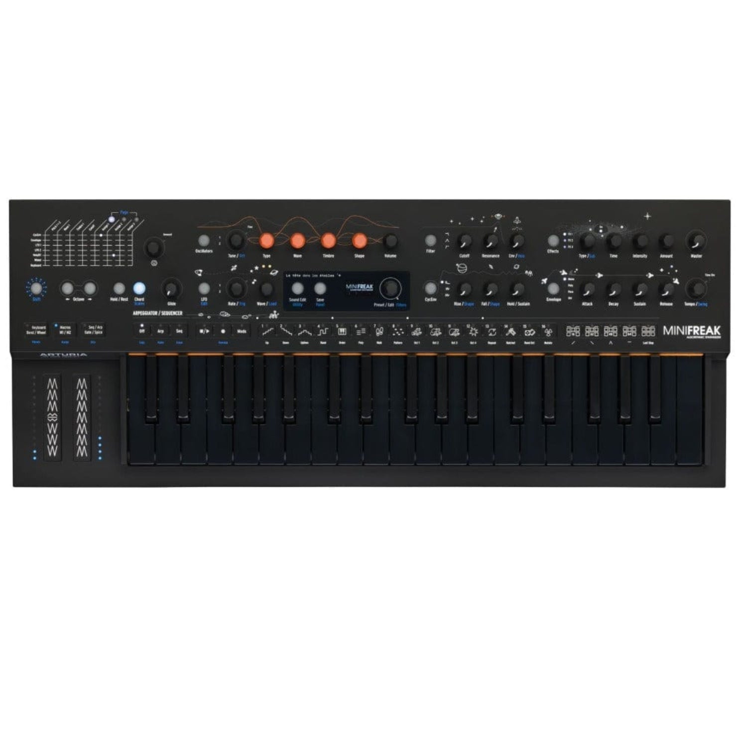 arturia synthesizers arturia minifreak stellar dark sky 37 key keyboard synthesizer