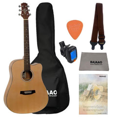 Ashton Acoustic Guitar Bundles Ashton D20C NTM Dreadnought Cutaway Acoustic Guitar with Strap, Picks, Gigbag, Cloth & Ebook