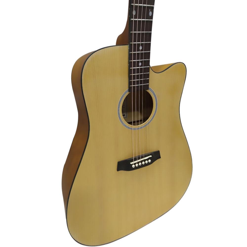 ashton acoustic guitars ashton d20c ntm dreadnought cutaway acoustic guitar - natural matte #type_bundle