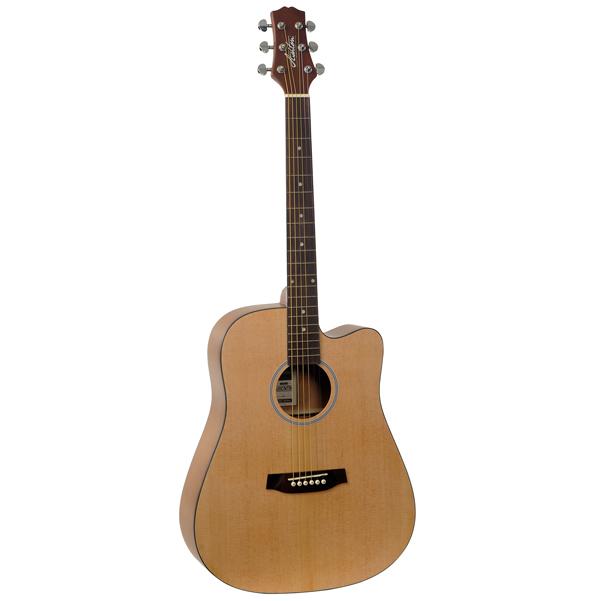 ashton acoustic guitars ashton d20c ntm dreadnought cutaway acoustic guitar - natural matte - open box