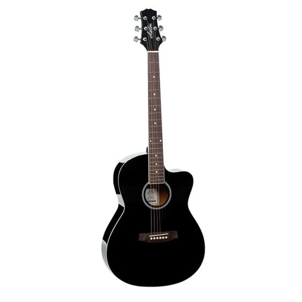 ashton acoustic guitars black gloss ashton d10c 39-inch cutaway acoustic guitar