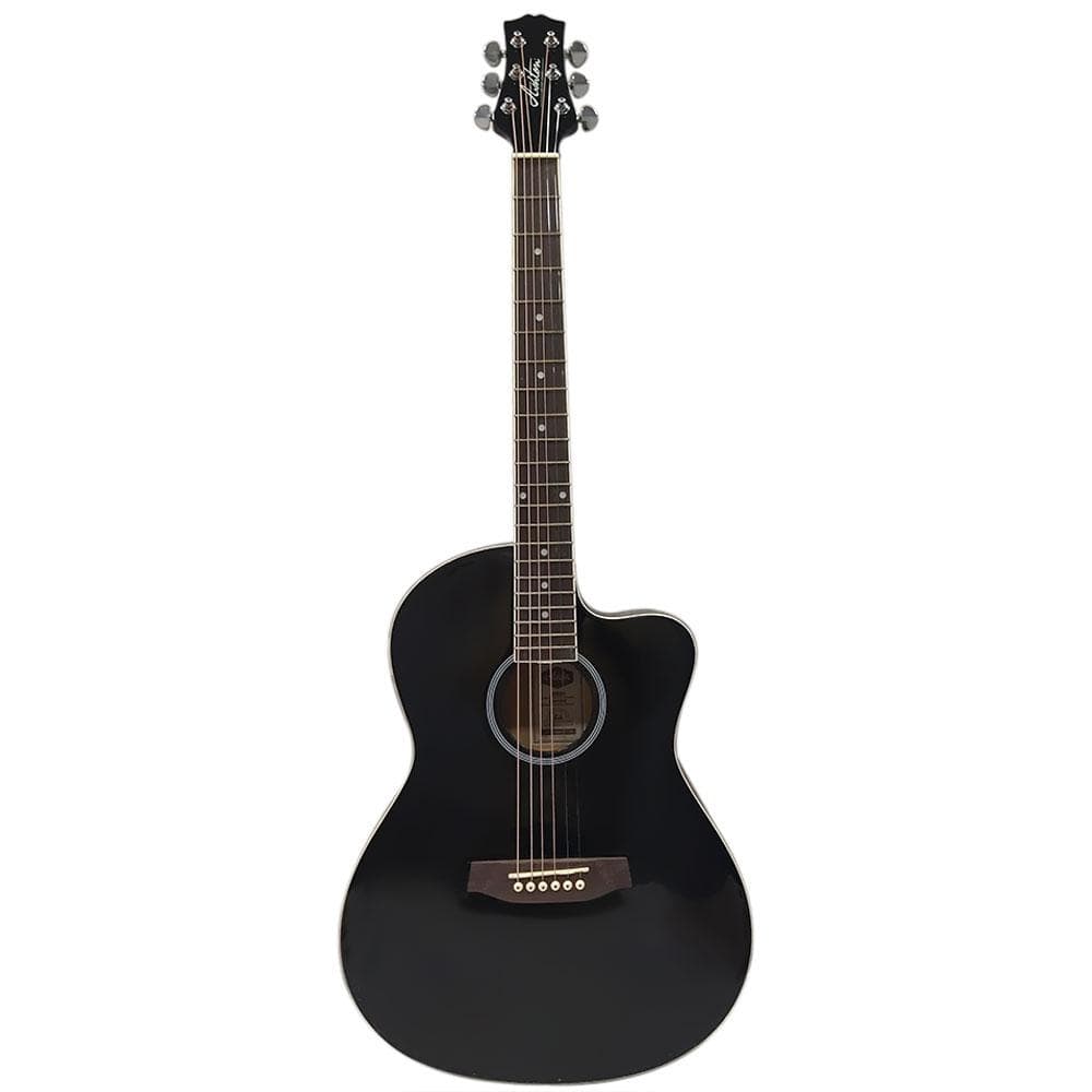 ashton acoustic guitars black matte ashton d10c 39-inch cutaway acoustic guitar