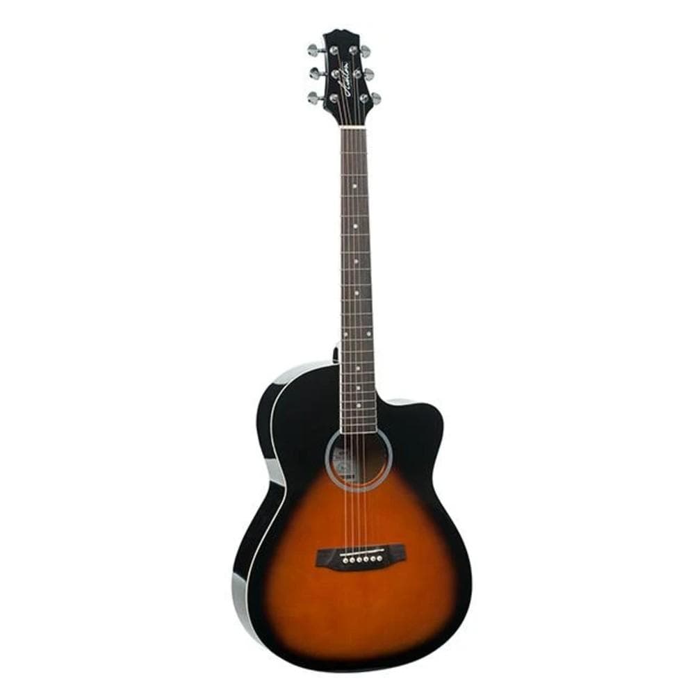 ashton acoustic guitars tobacco sunburst gloss ashton d10c 39-inch cutaway acoustic guitar