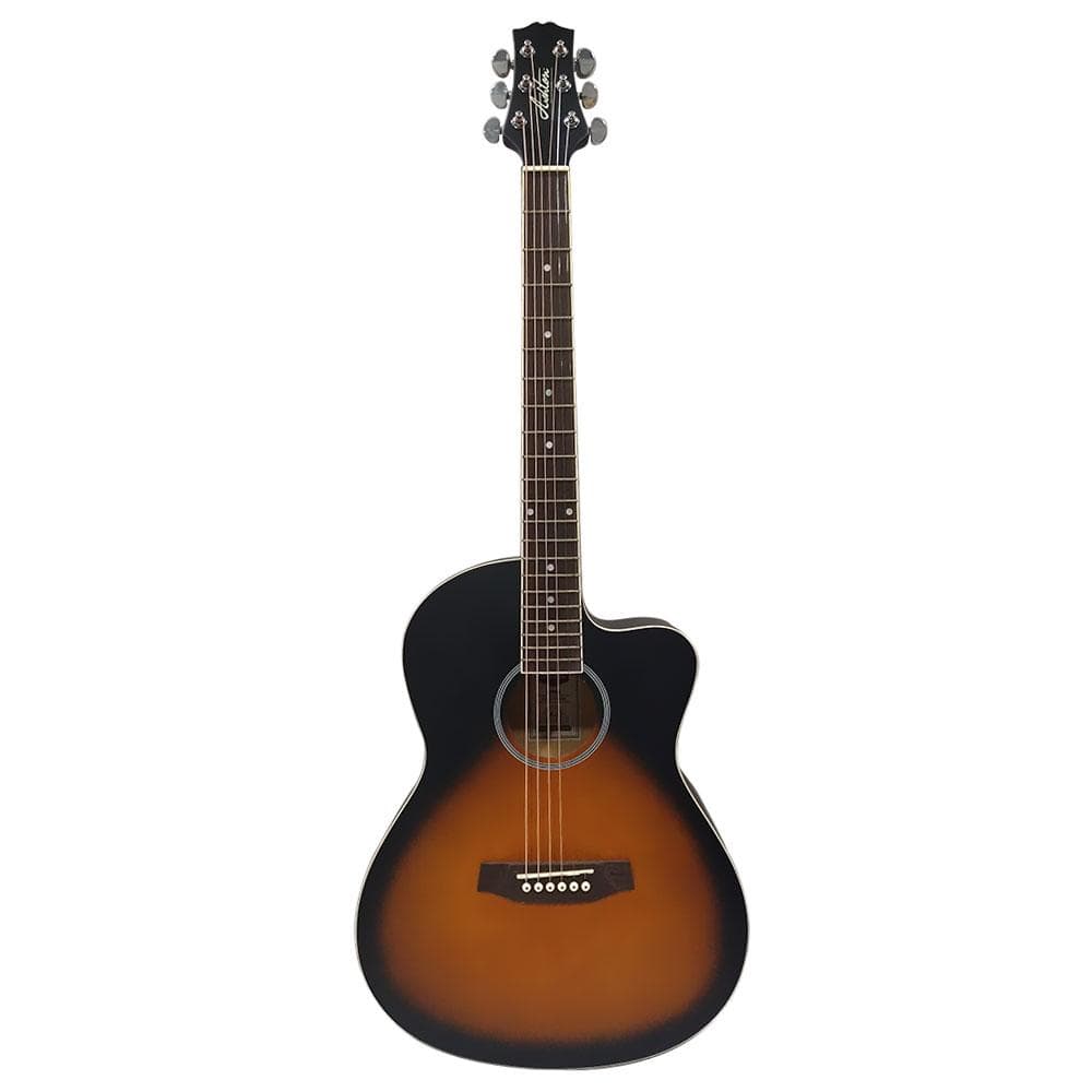 ashton acoustic guitars tobacco sunburst matte ashton d10c 39-inch cutaway acoustic guitar