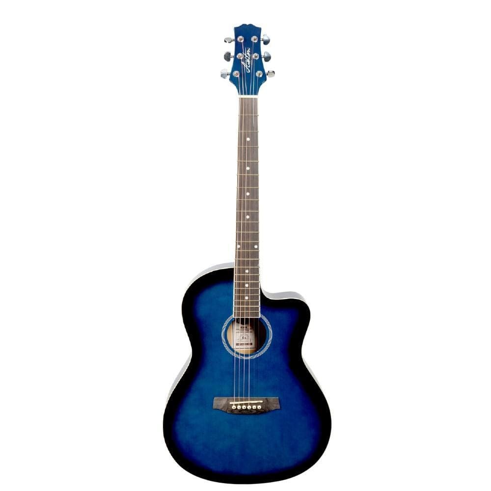 ashton acoustic guitars transparent blue burst gloss ashton d10c 39-inch cutaway acoustic guitar