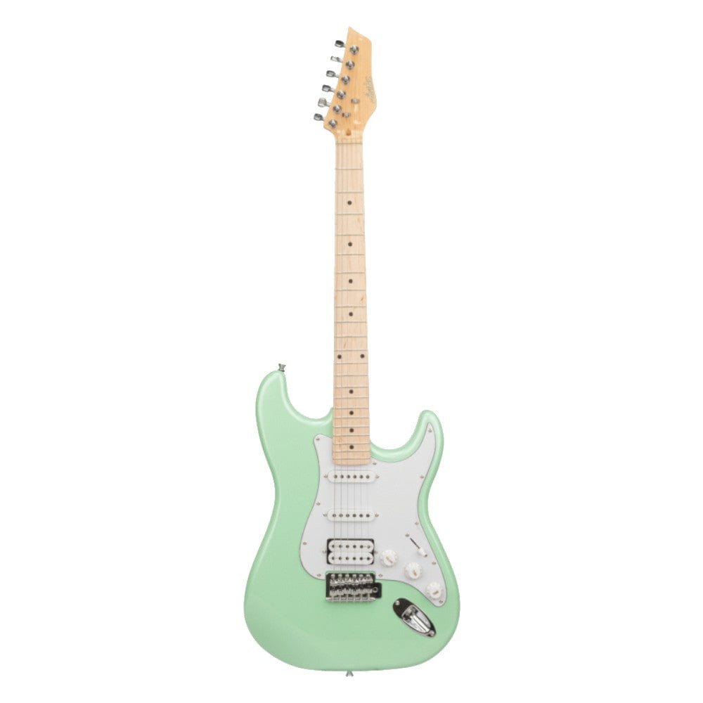 ashton electric guitars seafoam ashton ag232msf 6 string electric guitar with gig bag, strap, and online lessons - seafoam