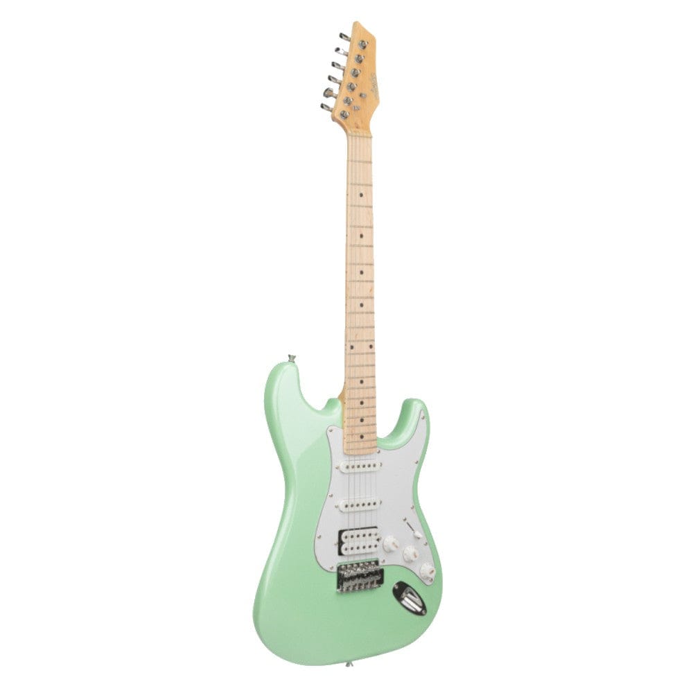 ashton electric guitars seafoam ashton ag232msf 6 string electric guitar with gig bag, strap, and online lessons - seafoam