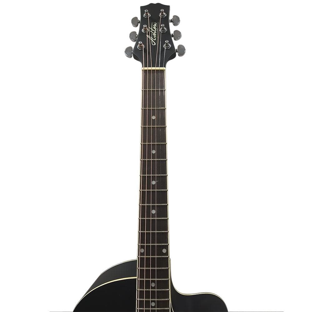 ashton electro acoustic guitars ashton d10ceq 39-inch cutaway electro acoustic guitar with eq #color_black-matte