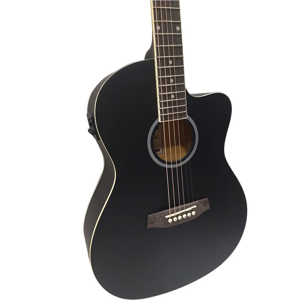 ashton electro acoustic guitars ashton d10ceq 39-inch cutaway electro acoustic guitar with eq #color_black-matte