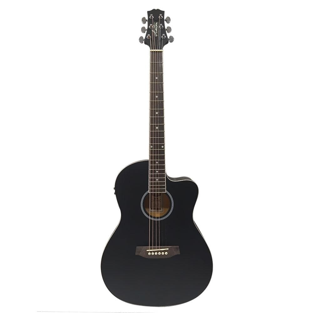 ashton electro acoustic guitars ashton d10ceq 39-inch cutaway electro acoustic guitar with eq #color_black-matte