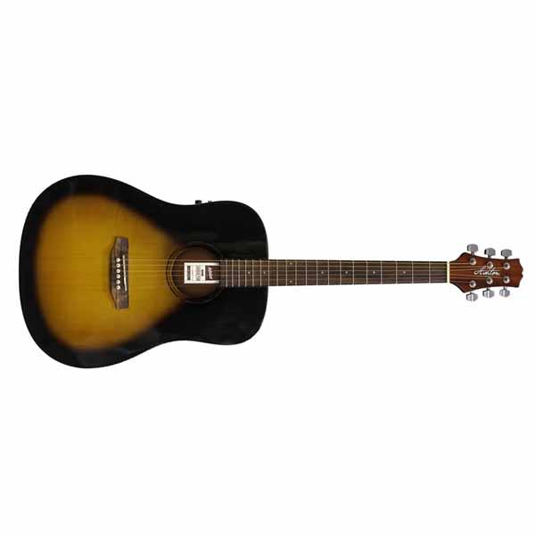 ashton electro acoustic guitars ashton d20eqtsb dreadnought electro-acoustic guitar - tobacco sunburst