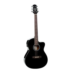 Ashton Electro Acoustic Guitars Black Gloss Ashton D10CEQ 39-inch Cutaway Electro Acoustic Guitar with EQ