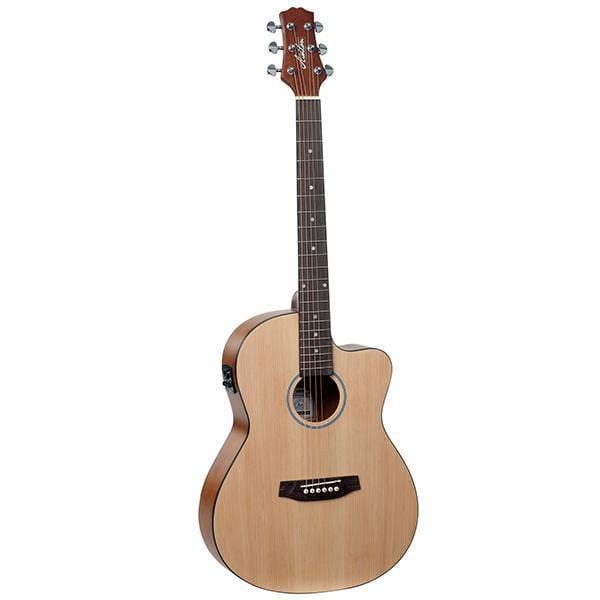 ashton electro acoustic guitars natural matte ashton d10ceq 39-inch cutaway electro acoustic guitar with eq #color_natural-matte