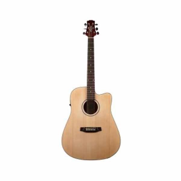 ashton electro acoustic guitars natural matte ashton d20ceq dreadnought 41-inch cutaway electro-acoustic guitar #color_natural-matte