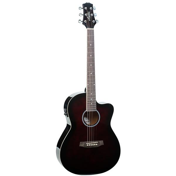 ashton electro acoustic guitars wine red sunburst gloss ashton d10ceq 39-inch cutaway electro acoustic guitar with eq #color_wine-red-sunburst-gloss
