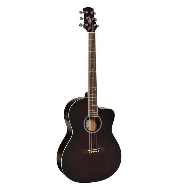 ashton electro acoustic guitars wine red sunburst matte ashton d10ceq 39-inch cutaway electro acoustic guitar with eq #color_wine-red-sunburst-matte