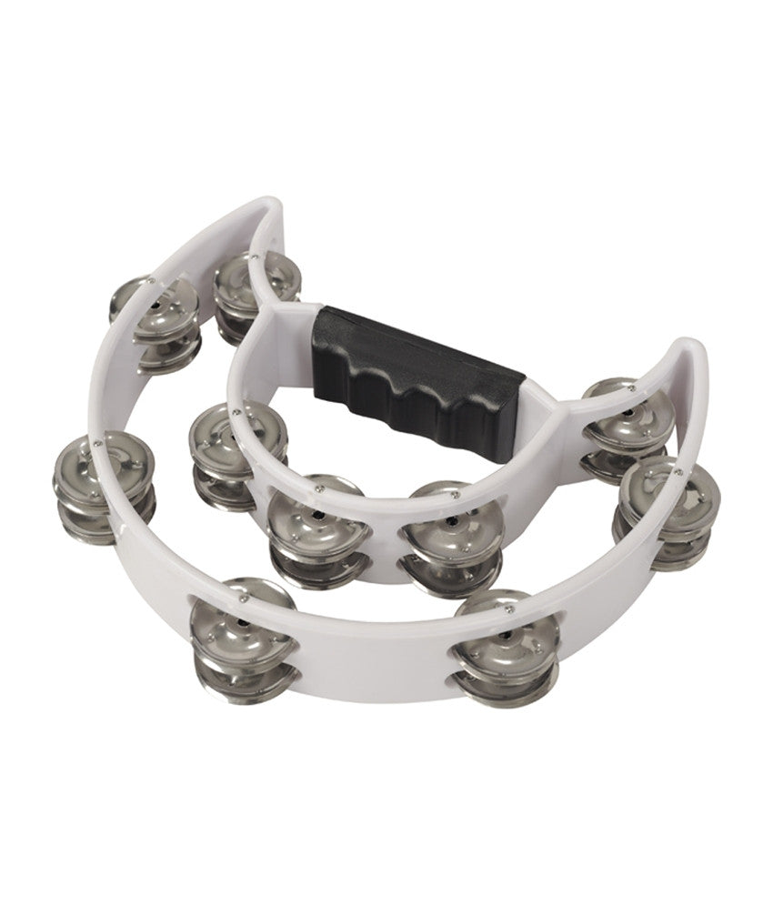 ashton hand percussions white ashton hnt16s hand tambourine half-moon shape #color_white