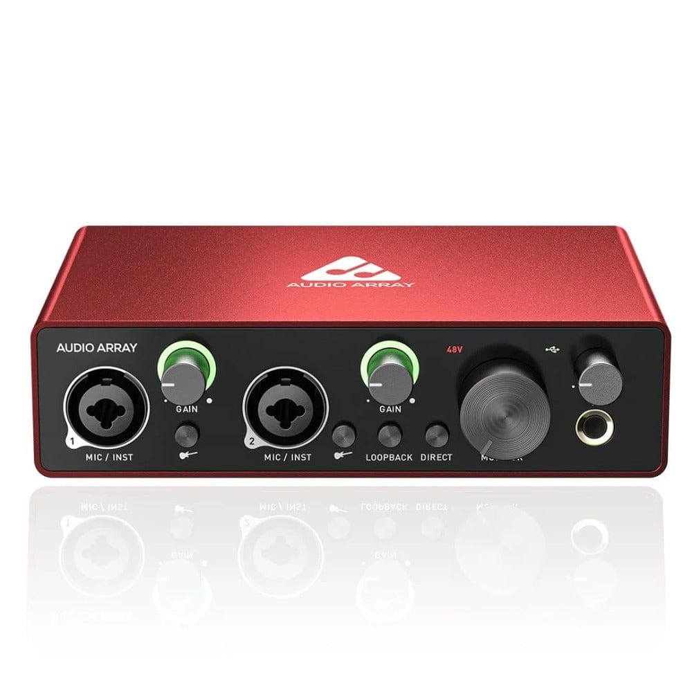 audio array audio interfaces red audio array 24 bit 192khz 2in/2out audio interface #color_red