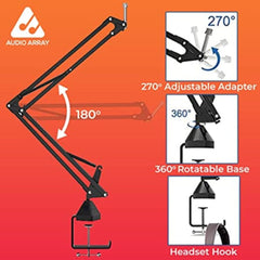 Audio Array Condenser Microphones Audio Array AM-C2 XLR Condenser Microphone Kit with Pro Boom Arm