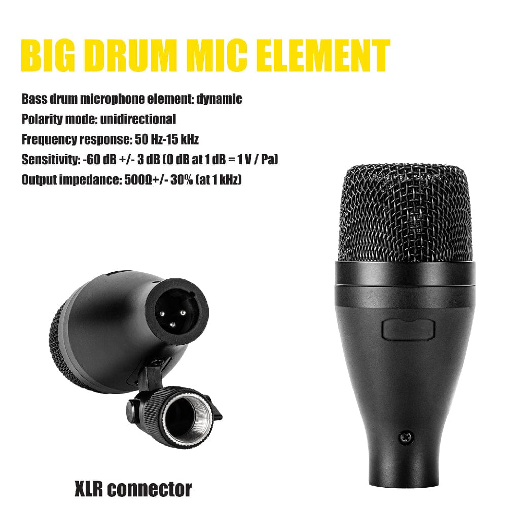 Audio Array Drumkit Microphones Black Audio Array AM-K3 Wired Microphone Drum Kit