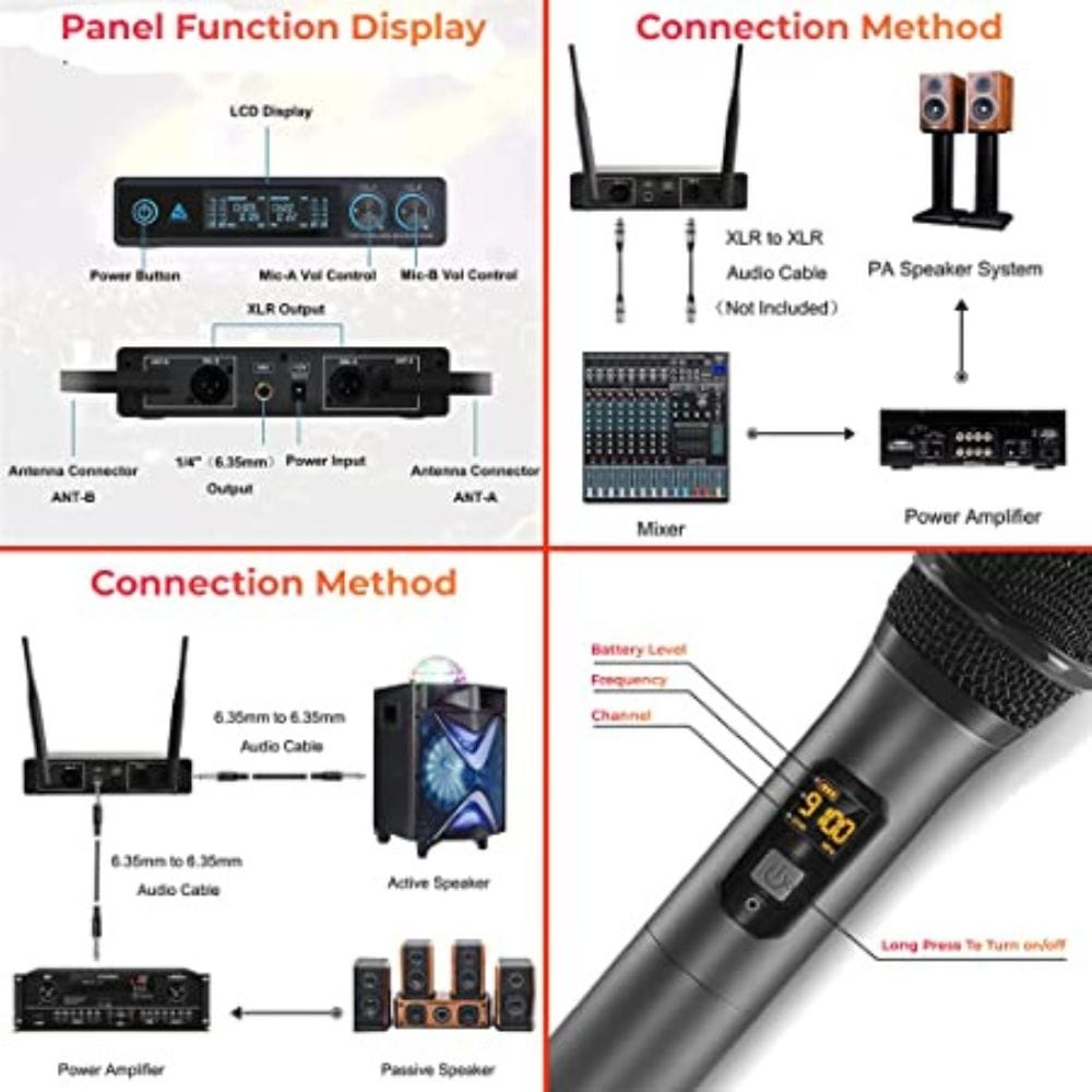 audio array microphones audio array am-w14 uhf dual handheld wireless microphone