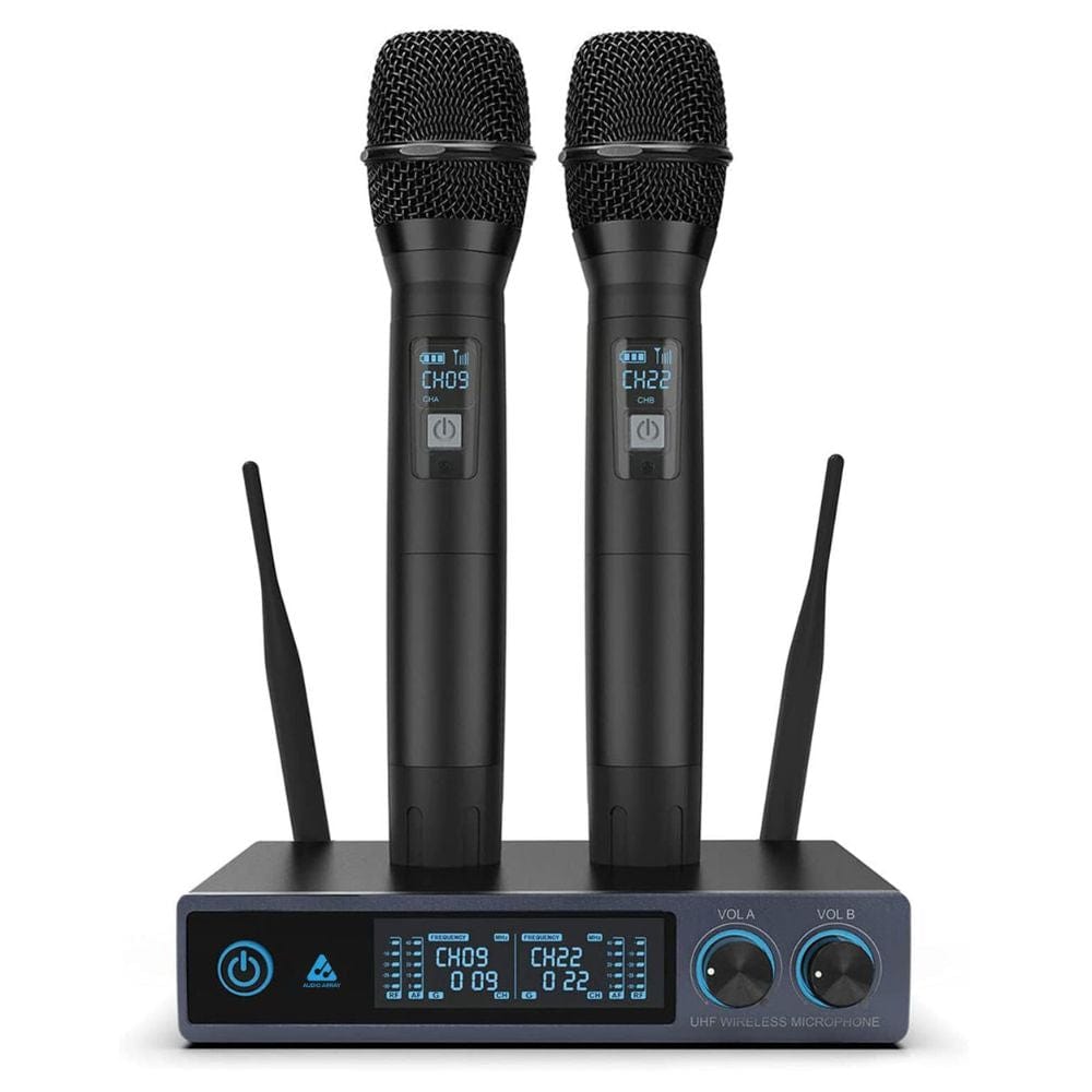 audio array microphones audio array am-w14 uhf dual handheld wireless microphone