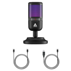Audio Array Usb Microphones Black Audio Array AM-C22 Anti Interference Metal Tube RGB USB Microphone