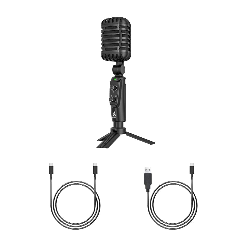 audio array usb microphones black audio array am-c24 usb plug & play retro microphone kit