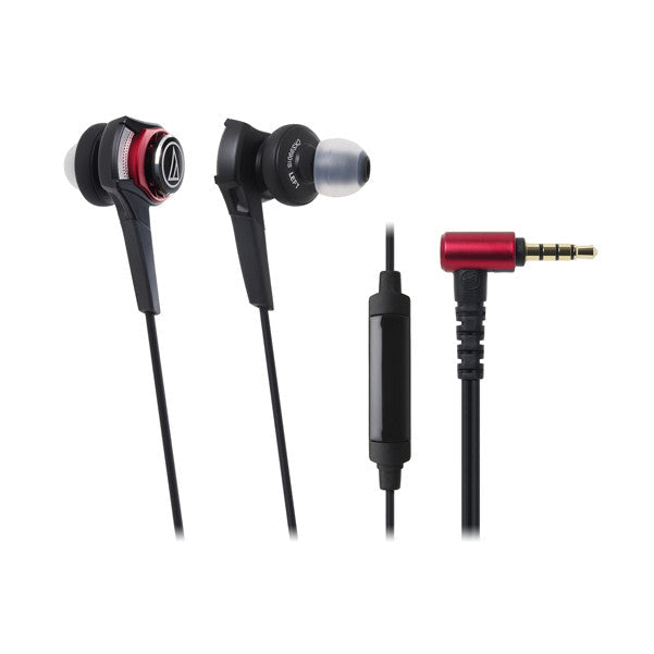 audio-technica headphones audio-technica ath-cks990is solid bass in-ear headphones with in-line mic & control - black