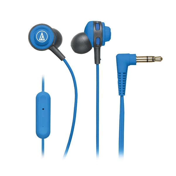 audio-technica headphones blue audio-technica ath-cor150is sonicsport in-ear headphones with in-line mic & control #color_blue
