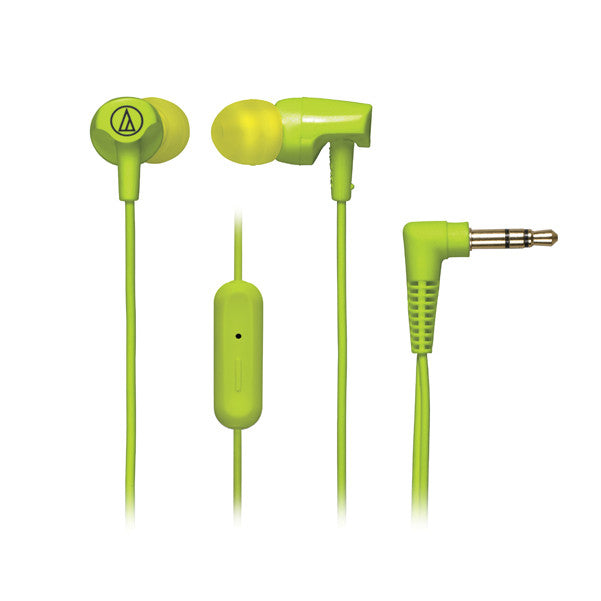 audio-technica headphones lime green audio-technica ath-clr100is sonicfuel in-ear headphones with in-line mic & control