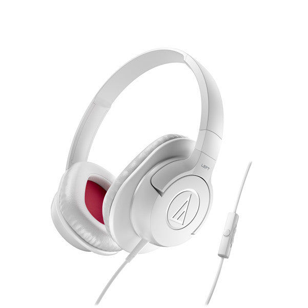 audio-technica headphones white audio-technica ath-ax1is sonicfuel over-ear headphones for smartphones #color_white