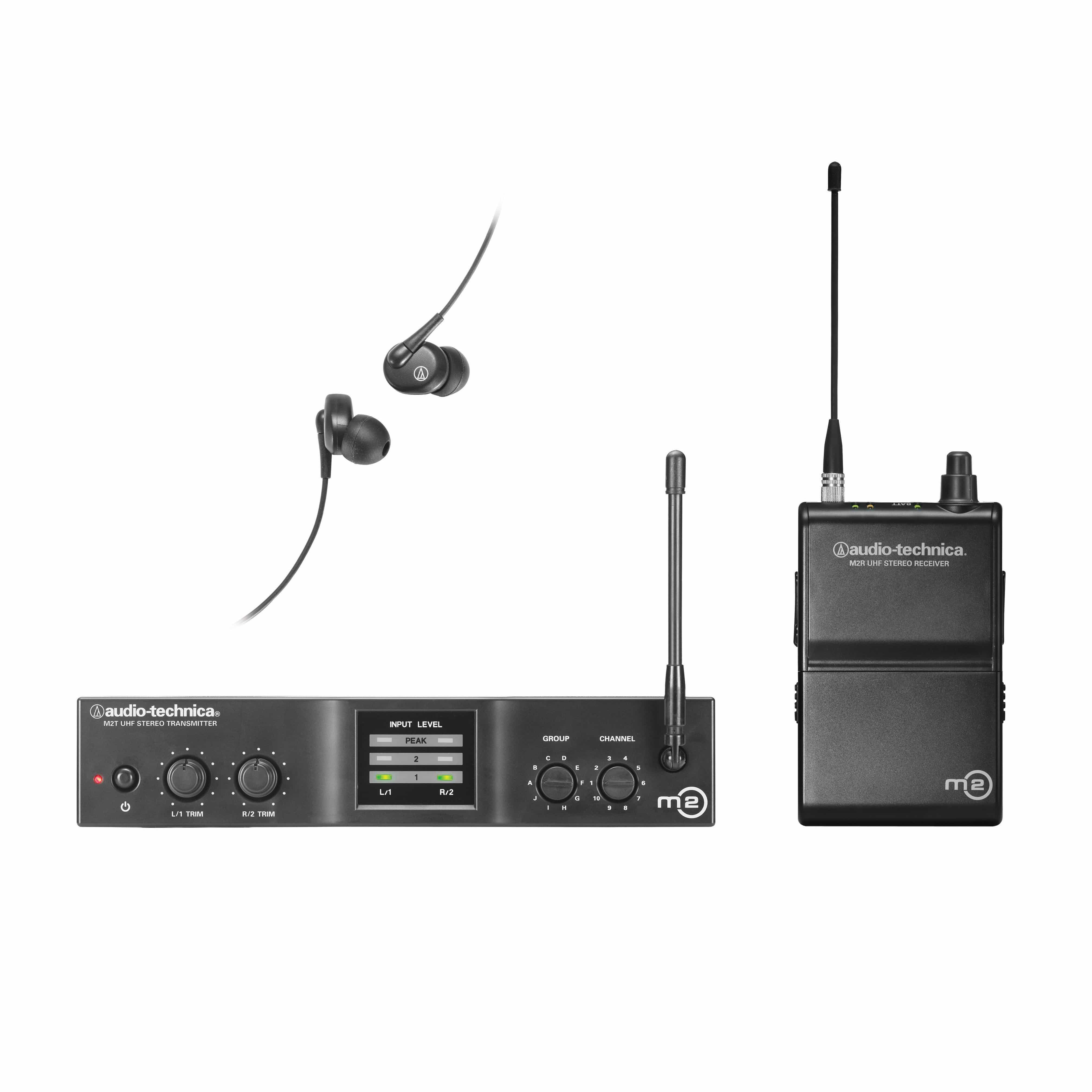 audio-technica microphone accessories audio-technica m2 wireless in-ear monitor system