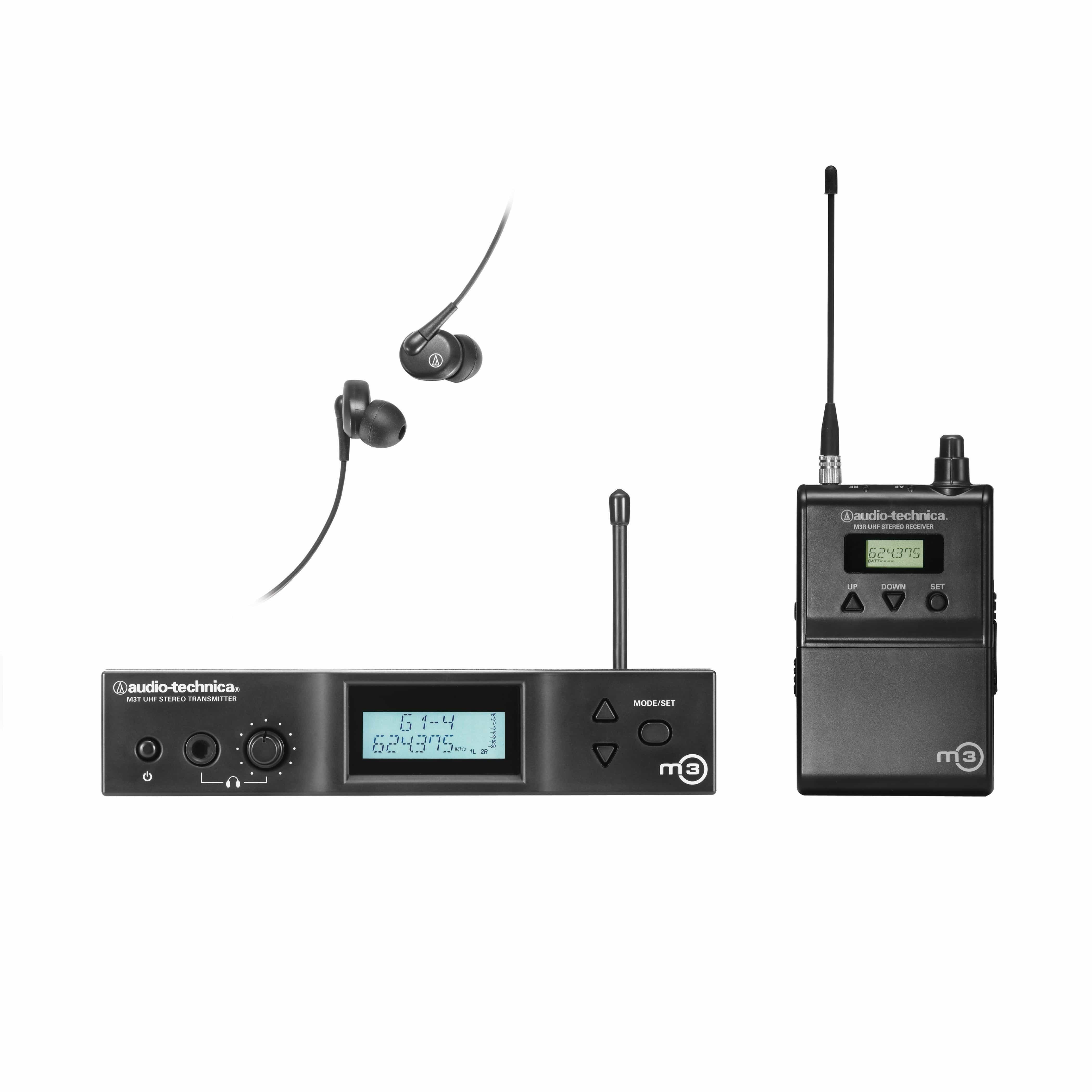audio-technica microphone accessories audio-technica m3 wireless in-ear monitor system