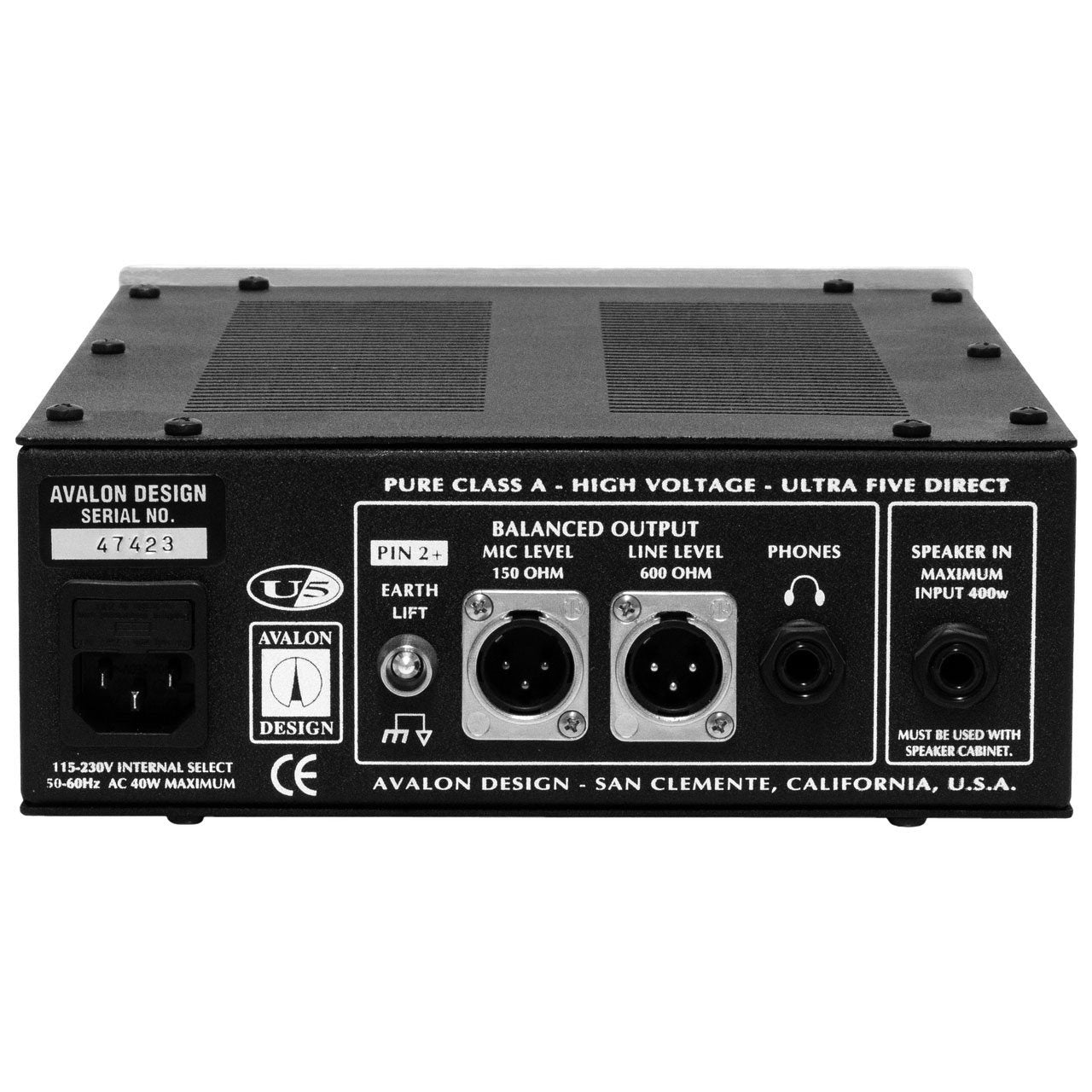 avalon design pre amps avalon u5 black
