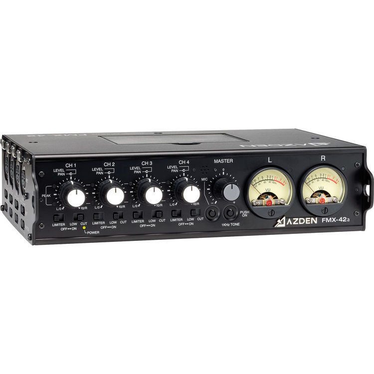 azden analog mixers azden fmx-42a 4 channel microphone field mixer