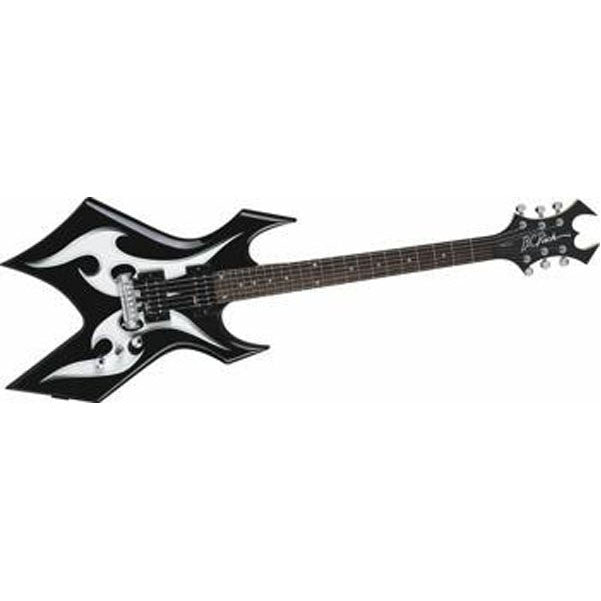 b.c. rich electric guitars bc rich metal master warlock electric guitar - black finish w/ graphic
