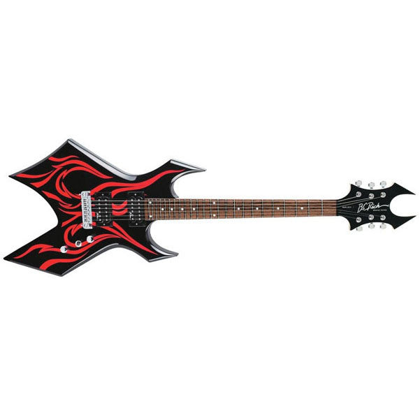 b.c. rich electric guitars bc rich metal master warlock electric guitar - tribal fire