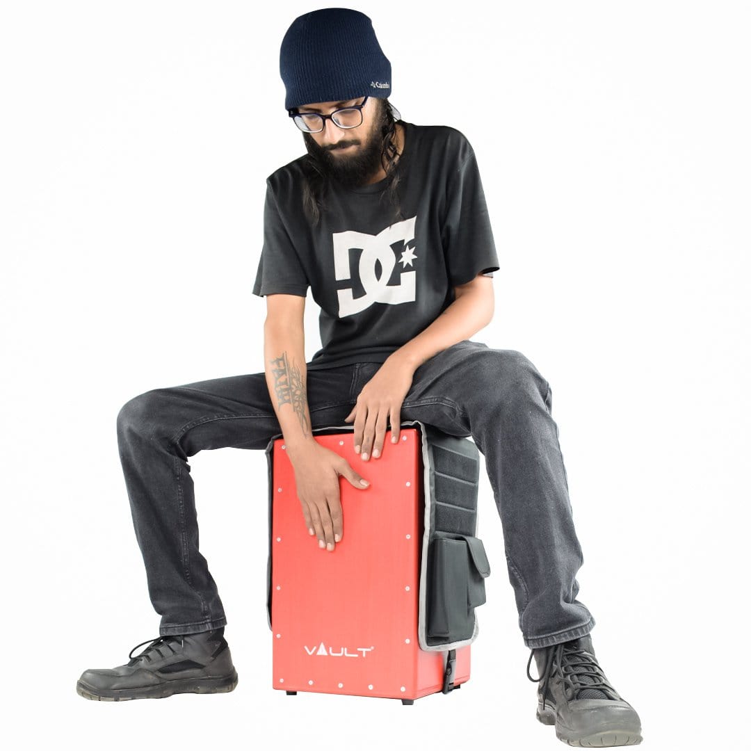 bajaao cajon accessories bajaao cajon saddle with padded seat and pocket - black