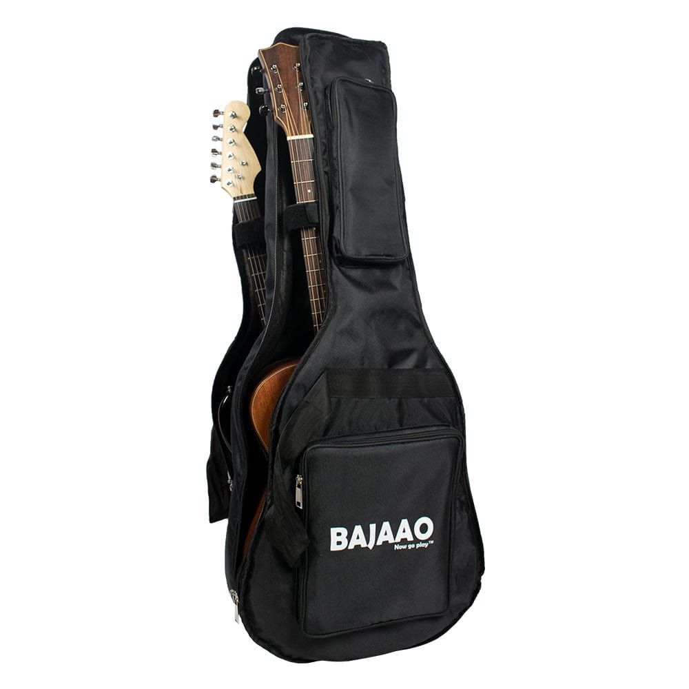 bajaao electric guitar gigbags bajaao dual guitar gig bag with 12mm padding for one acoustic & one electric guitar