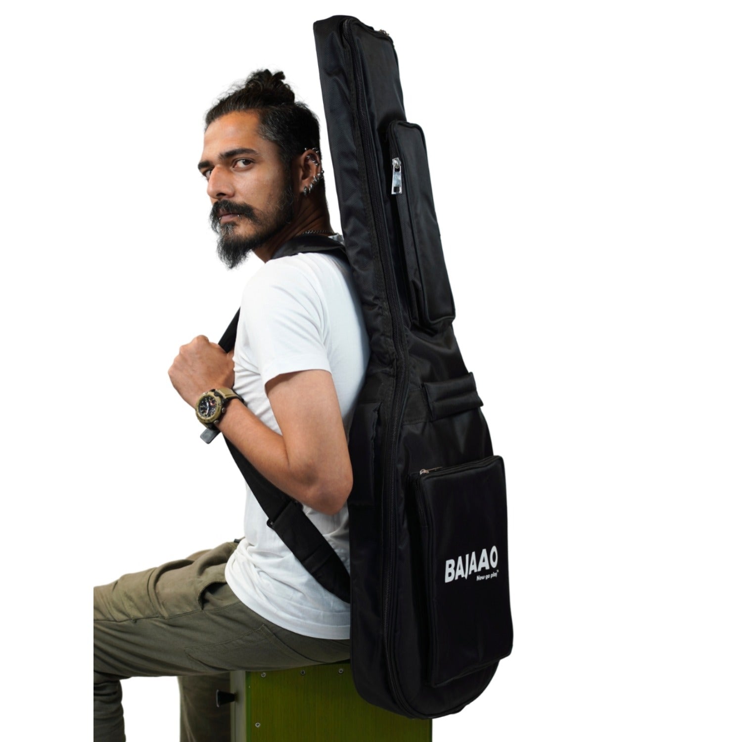 Bajaao Electric Guitar Gigbags Black Bajaao Deluxe 12mm Electric Guitar Gigbag
