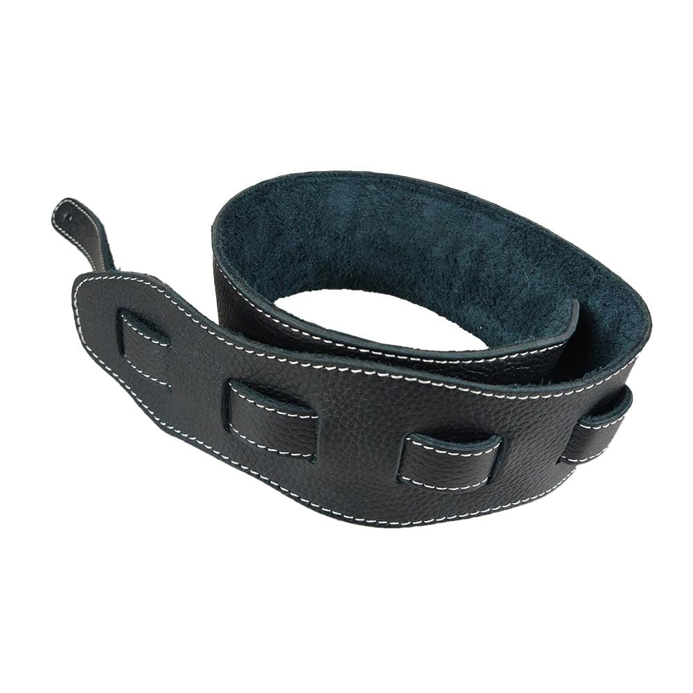 bajaao guitar straps black bajaao premium leather soft padded guitar strap for electric / acoustic / bass guitar #color_black