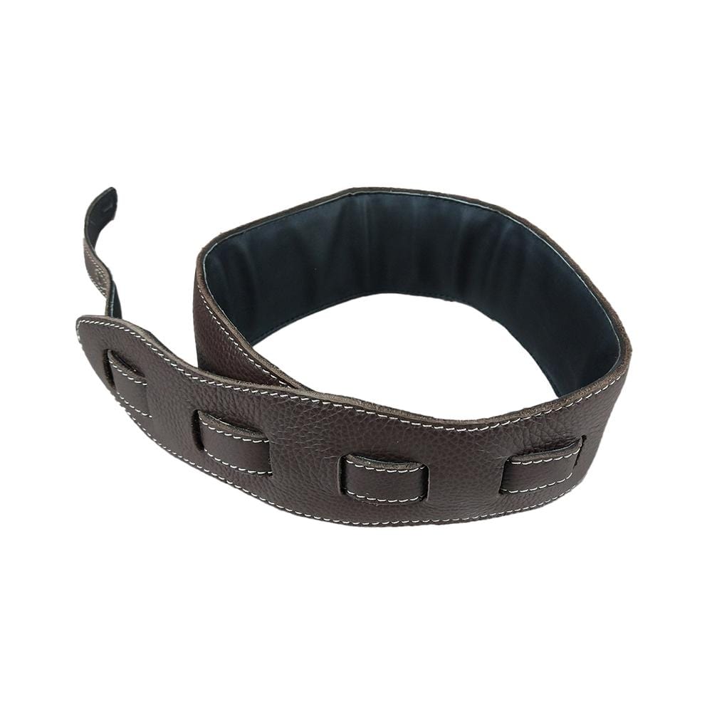 bajaao guitar straps dark brown bajaao premium leather soft padded guitar strap for electric / acoustic / bass guitar #color_dark-brown