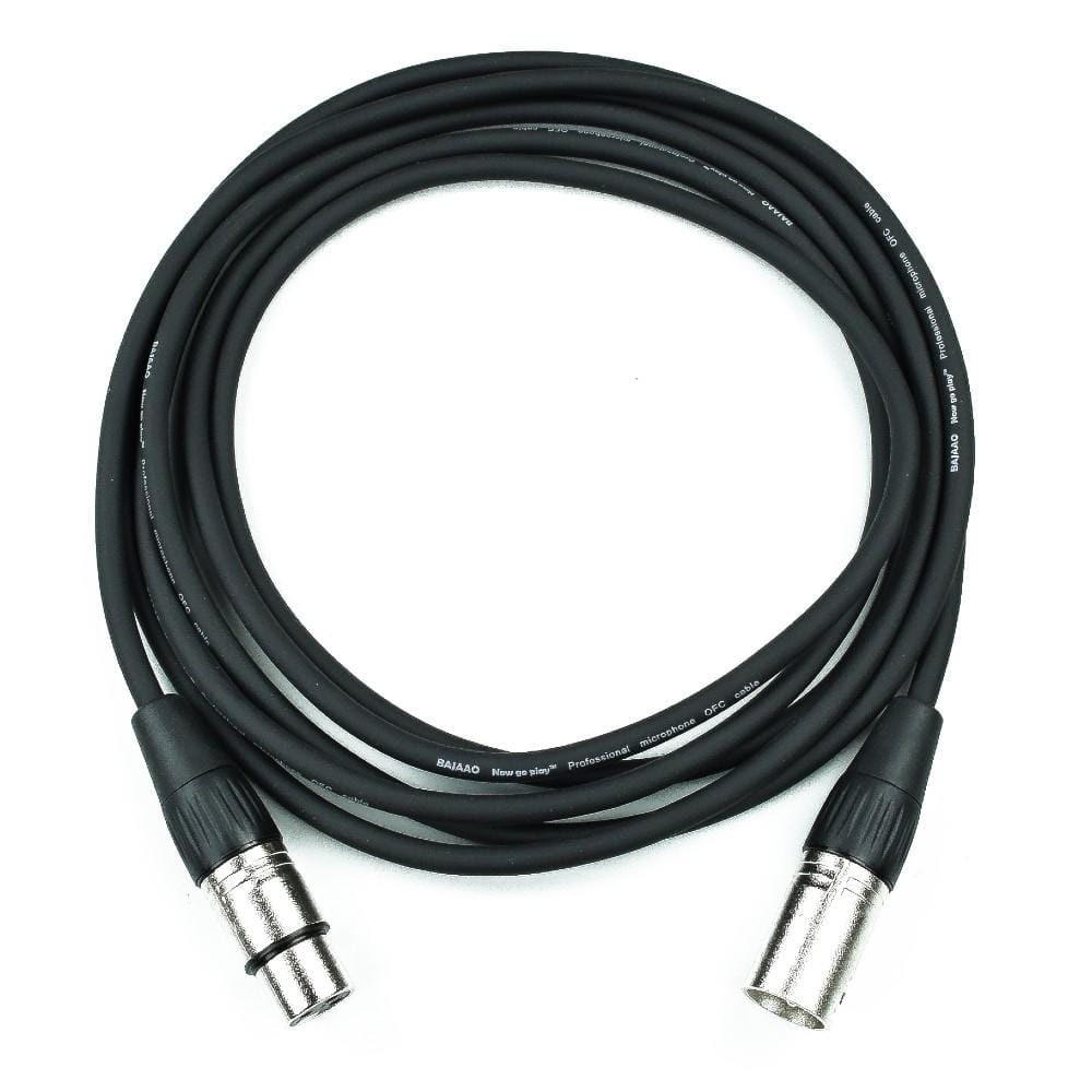 bajaao microphone cables bajaao male xlr to female xlr microphone cable - black - 3 meter - open box