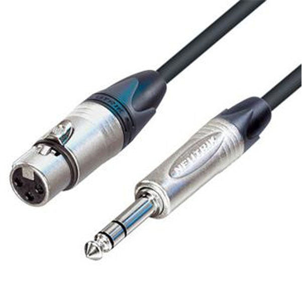 bajaao microphone cables neutrik nc3fxx female xlr to neutrik np3x 1/4inch stereo cable - 1.5 m