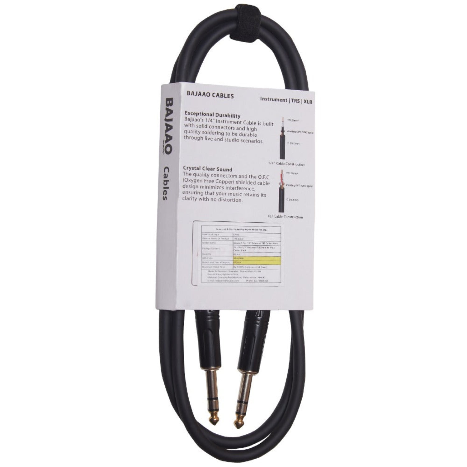 Bajaao Speaker Cables Bajaao TRS to TRS Balanced Cable#size_3-metres